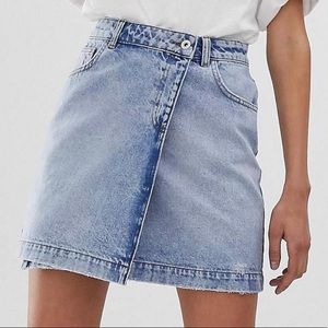 ASOS Collusion Denim Wrap Skirt